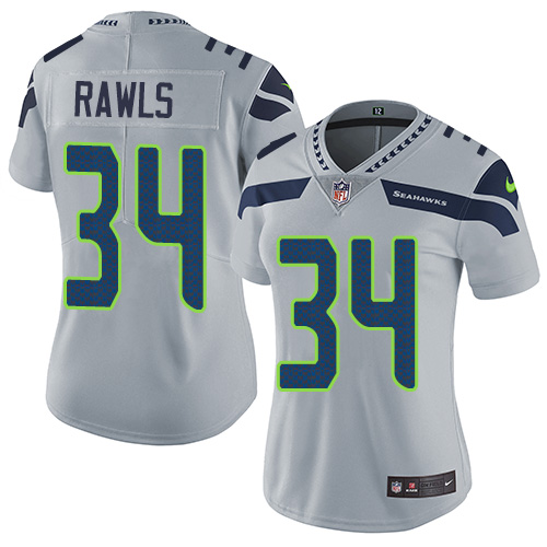 Nike Seahawks #34 Thomas Rawls Grey Alternate Women's Stitched NFL Vapor Untouchable Limited Jersey